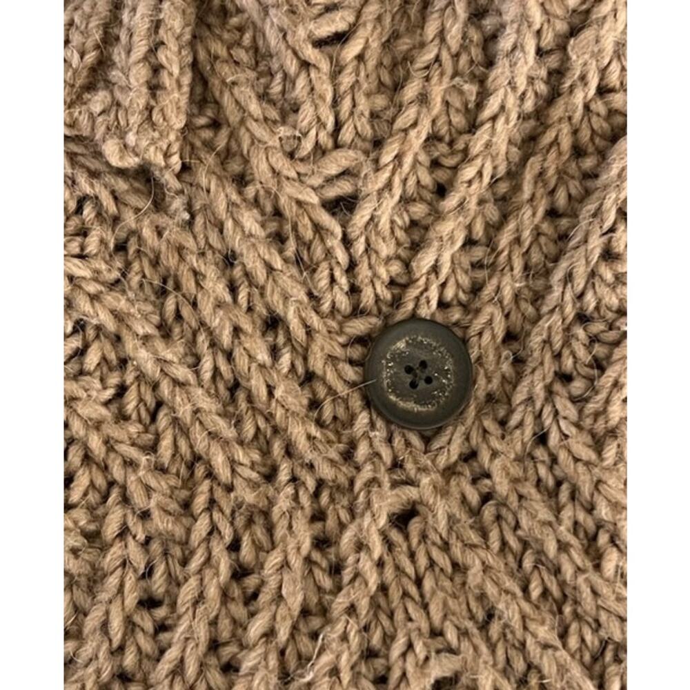 Free People Chunky Alpaca Sweater Coat Cozy Long Cardigan Beige L - Picture 7 of 11
